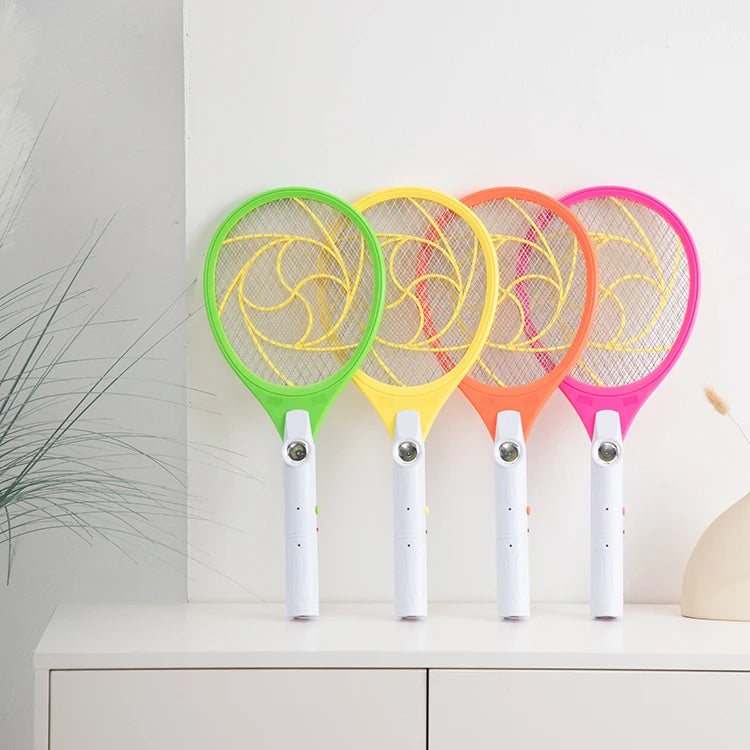 Mosquito Swatters Rechargeable Electric Mosquito Bat Racket With Led Light