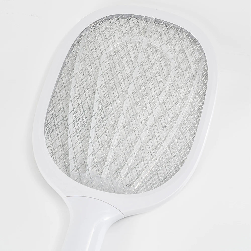 Electric Fly Swatter 3500V Bug Zapper Racket Dual Modes Mosquito Killer with Purple Mosquito Light Rechargeable for Indoor Home